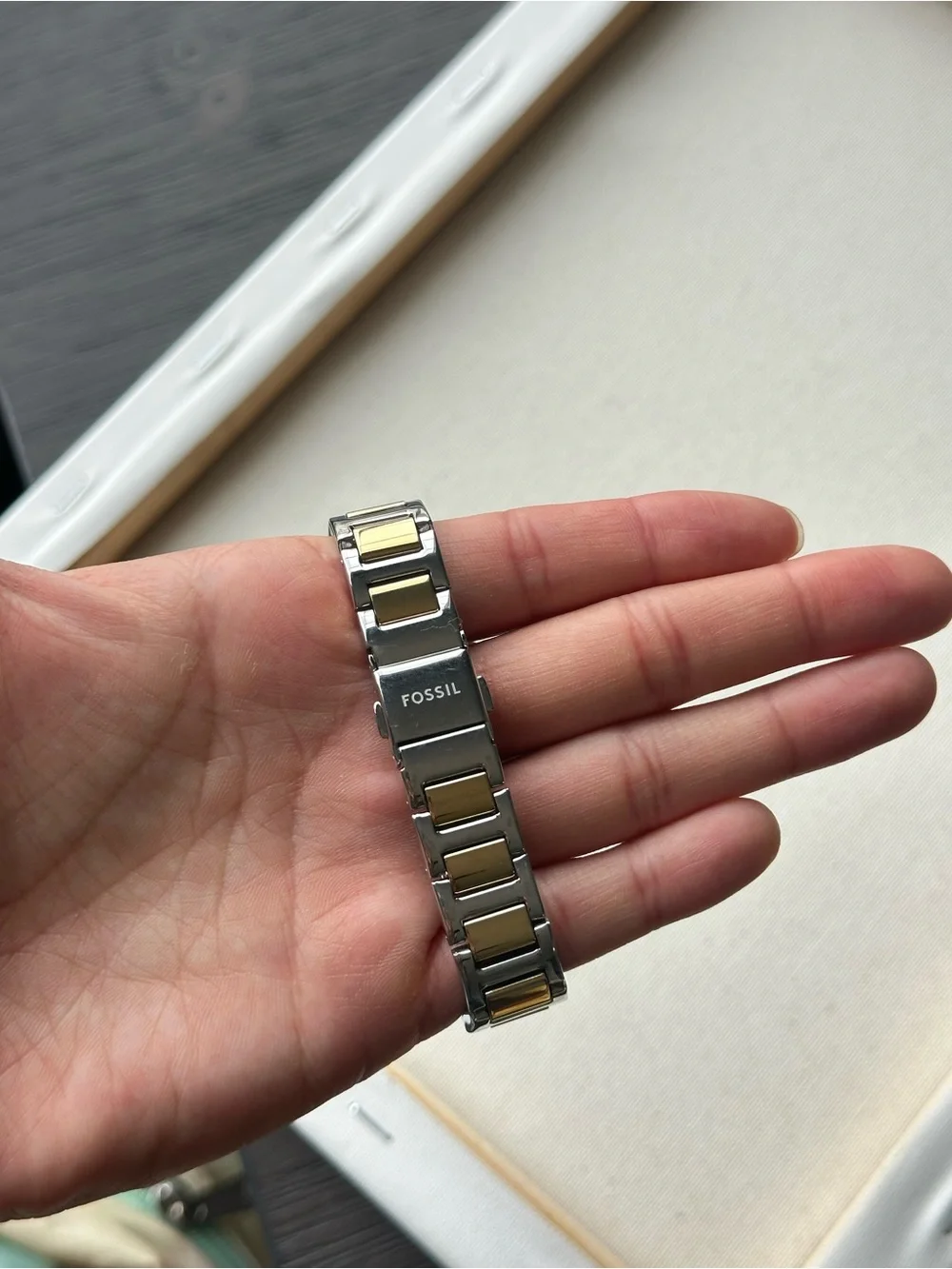 Fossil Two-Tone Stainless Steel Watch with White Dial Disney